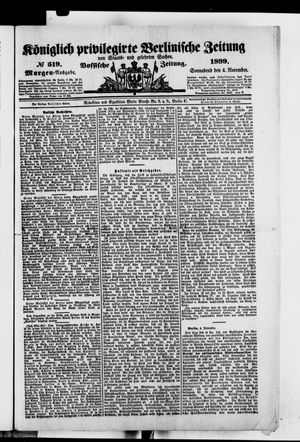 Königlich privilegirte Berlinische Zeitung von Staats- und gelehrten Sachen vom 04.11.1899
