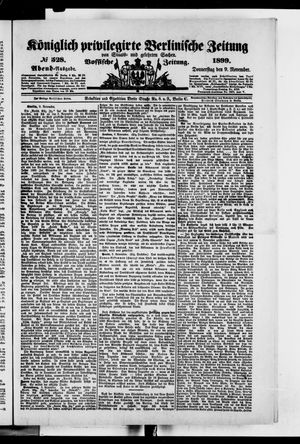 Königlich privilegirte Berlinische Zeitung von Staats- und gelehrten Sachen vom 09.11.1899