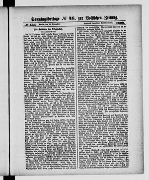 Königlich privilegirte Berlinische Zeitung von Staats- und gelehrten Sachen vom 12.11.1899