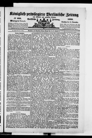 Königlich privilegirte Berlinische Zeitung von Staats- und gelehrten Sachen on Nov 14, 1899