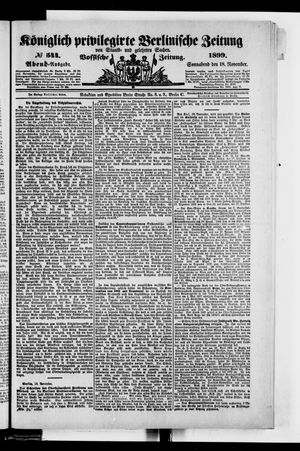 Königlich privilegirte Berlinische Zeitung von Staats- und gelehrten Sachen vom 18.11.1899