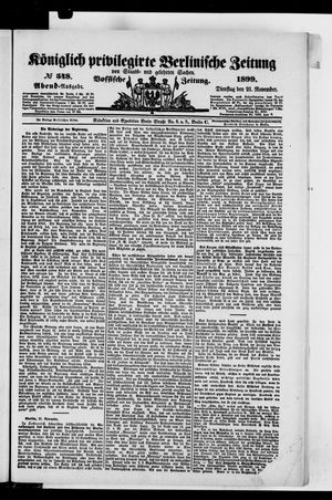 Königlich privilegirte Berlinische Zeitung von Staats- und gelehrten Sachen on Nov 21, 1899