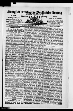 Königlich privilegirte Berlinische Zeitung von Staats- und gelehrten Sachen vom 24.11.1899
