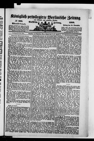 Königlich privilegirte Berlinische Zeitung von Staats- und gelehrten Sachen vom 24.11.1899
