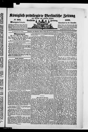 Königlich privilegirte Berlinische Zeitung von Staats- und gelehrten Sachen vom 25.11.1899