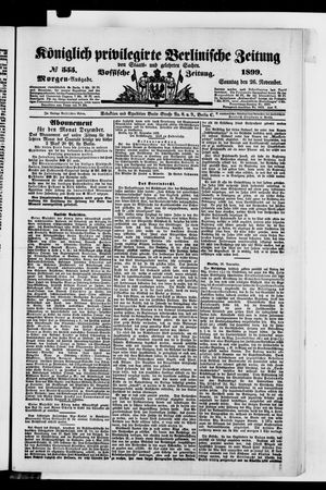 Königlich privilegirte Berlinische Zeitung von Staats- und gelehrten Sachen on Nov 26, 1899