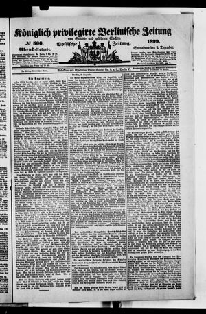 Königlich privilegirte Berlinische Zeitung von Staats- und gelehrten Sachen vom 02.12.1899