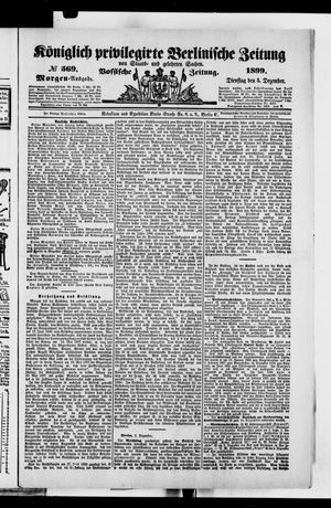 Königlich privilegirte Berlinische Zeitung von Staats- und gelehrten Sachen vom 05.12.1899