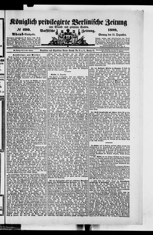 Königlich privilegirte Berlinische Zeitung von Staats- und gelehrten Sachen vom 11.12.1899