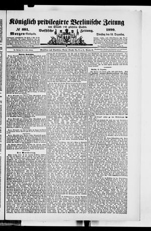 Königlich privilegirte Berlinische Zeitung von Staats- und gelehrten Sachen vom 12.12.1899