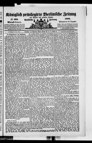 Königlich privilegirte Berlinische Zeitung von Staats- und gelehrten Sachen vom 13.12.1899