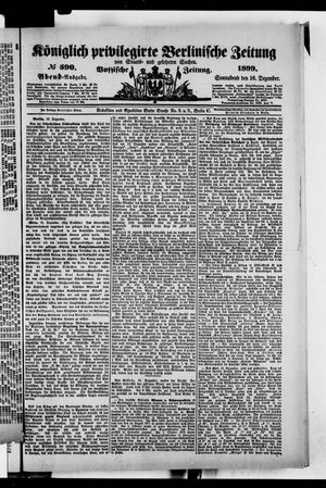 Königlich privilegirte Berlinische Zeitung von Staats- und gelehrten Sachen vom 16.12.1899