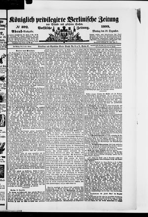 Königlich privilegirte Berlinische Zeitung von Staats- und gelehrten Sachen vom 18.12.1899