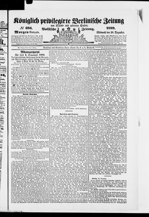 Königlich privilegirte Berlinische Zeitung von Staats- und gelehrten Sachen vom 20.12.1899