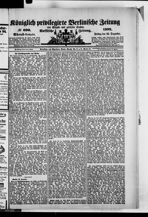 Königlich privilegirte Berlinische Zeitung von Staats- und gelehrten Sachen vom 22.12.1899