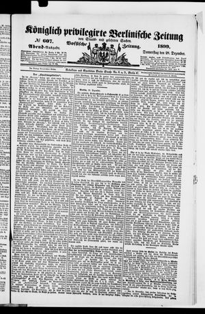 Königlich privilegirte Berlinische Zeitung von Staats- und gelehrten Sachen vom 28.12.1899