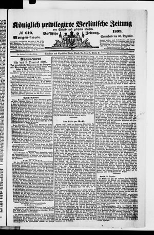Königlich privilegirte Berlinische Zeitung von Staats- und gelehrten Sachen vom 30.12.1899