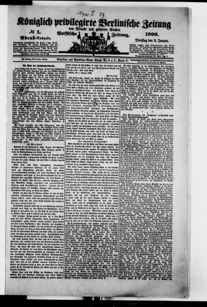 Königlich privilegirte Berlinische Zeitung von Staats- und gelehrten Sachen on Jan 2, 1900