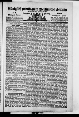 Königlich privilegirte Berlinische Zeitung von Staats- und gelehrten Sachen on Jan 4, 1900