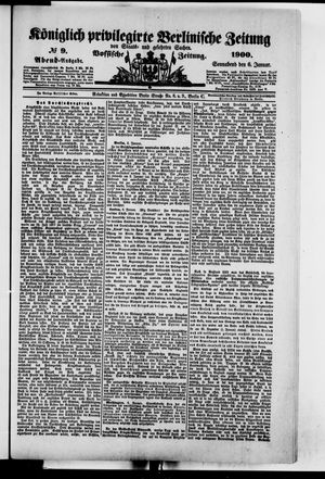 Königlich privilegirte Berlinische Zeitung von Staats- und gelehrten Sachen vom 06.01.1900