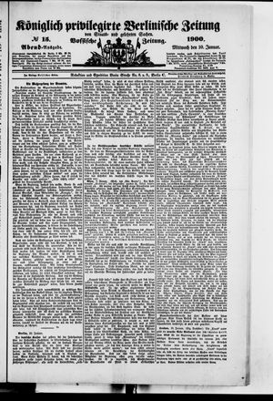 Königlich privilegirte Berlinische Zeitung von Staats- und gelehrten Sachen vom 10.01.1900