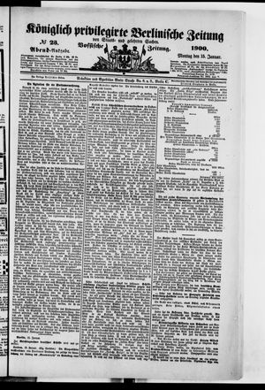 Königlich privilegirte Berlinische Zeitung von Staats- und gelehrten Sachen vom 15.01.1900