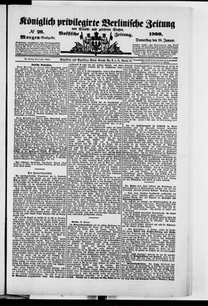 Königlich privilegirte Berlinische Zeitung von Staats- und gelehrten Sachen vom 18.01.1900