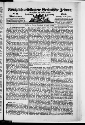 Königlich privilegirte Berlinische Zeitung von Staats- und gelehrten Sachen vom 25.01.1900