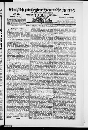 Königlich privilegirte Berlinische Zeitung von Staats- und gelehrten Sachen vom 29.01.1900