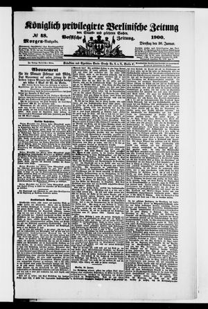 Königlich privilegirte Berlinische Zeitung von Staats- und gelehrten Sachen vom 30.01.1900