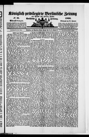 Königlich privilegirte Berlinische Zeitung von Staats- und gelehrten Sachen vom 31.01.1900