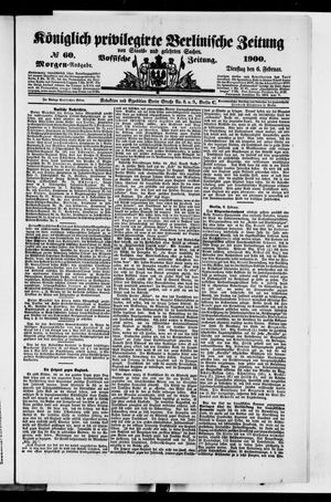 Königlich privilegirte Berlinische Zeitung von Staats- und gelehrten Sachen on Feb 6, 1900