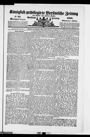 Königlich privilegirte Berlinische Zeitung von Staats- und gelehrten Sachen on Feb 7, 1900