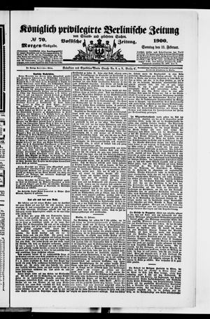 Königlich privilegirte Berlinische Zeitung von Staats- und gelehrten Sachen vom 11.02.1900