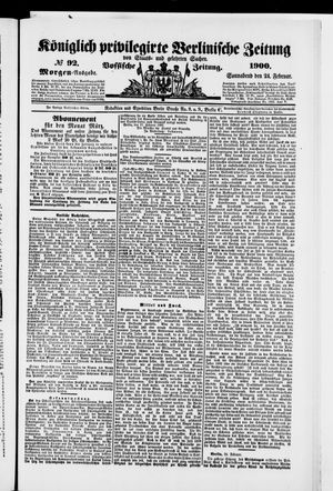 Königlich privilegirte Berlinische Zeitung von Staats- und gelehrten Sachen vom 24.02.1900