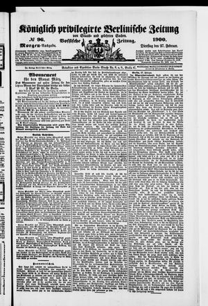 Königlich privilegirte Berlinische Zeitung von Staats- und gelehrten Sachen on Feb 27, 1900