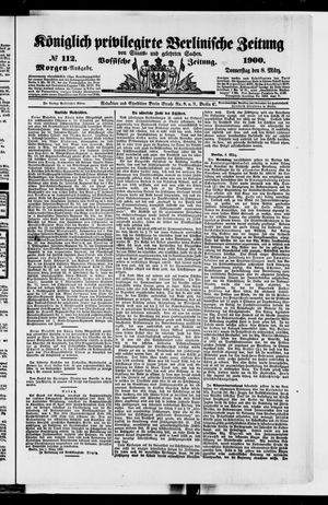 Königlich privilegirte Berlinische Zeitung von Staats- und gelehrten Sachen vom 08.03.1900