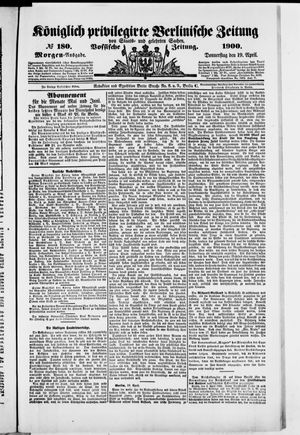 Königlich privilegirte Berlinische Zeitung von Staats- und gelehrten Sachen vom 19.04.1900