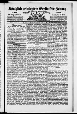 Königlich privilegirte Berlinische Zeitung von Staats- und gelehrten Sachen on Apr 22, 1900