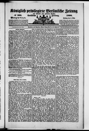 Königlich privilegirte Berlinische Zeitung von Staats- und gelehrten Sachen on May 4, 1900