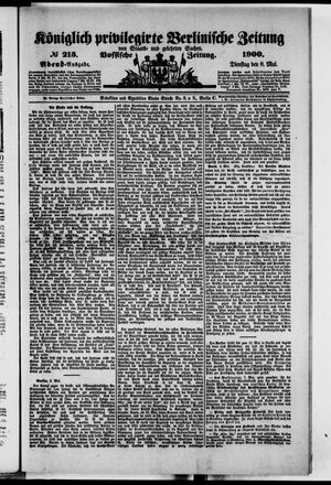 Königlich privilegirte Berlinische Zeitung von Staats- und gelehrten Sachen vom 08.05.1900