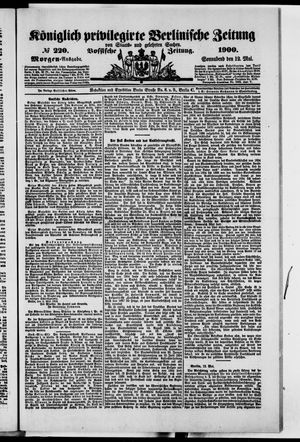 Königlich privilegirte Berlinische Zeitung von Staats- und gelehrten Sachen vom 12.05.1900