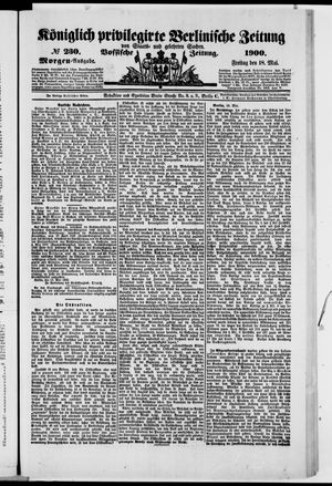 Königlich privilegirte Berlinische Zeitung von Staats- und gelehrten Sachen vom 18.05.1900