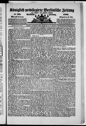 Königlich privilegirte Berlinische Zeitung von Staats- und gelehrten Sachen vom 23.05.1900