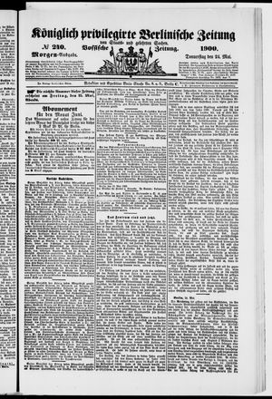 Königlich privilegirte Berlinische Zeitung von Staats- und gelehrten Sachen vom 24.05.1900