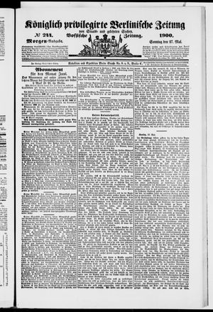 Königlich privilegirte Berlinische Zeitung von Staats- und gelehrten Sachen on May 27, 1900