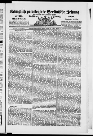 Königlich privilegirte Berlinische Zeitung von Staats- und gelehrten Sachen on May 28, 1900