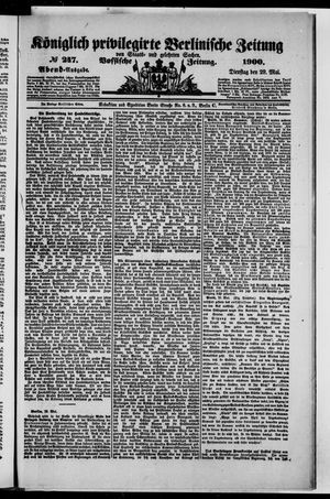 Königlich privilegirte Berlinische Zeitung von Staats- und gelehrten Sachen vom 29.05.1900