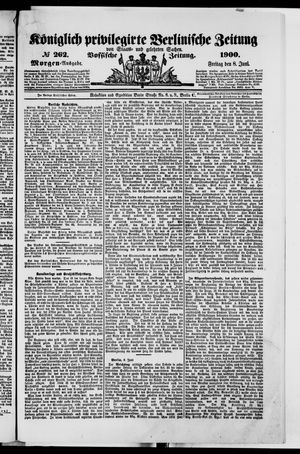 Königlich privilegirte Berlinische Zeitung von Staats- und gelehrten Sachen vom 08.06.1900