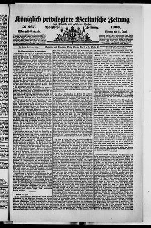 Königlich privilegirte Berlinische Zeitung von Staats- und gelehrten Sachen vom 11.06.1900